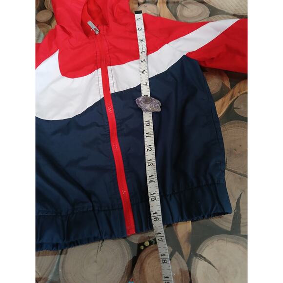 Nike Color Block Logo Windbreaker Hooded Large Check Toddler Boys Red White 4-5t - Picture 5 of 9
